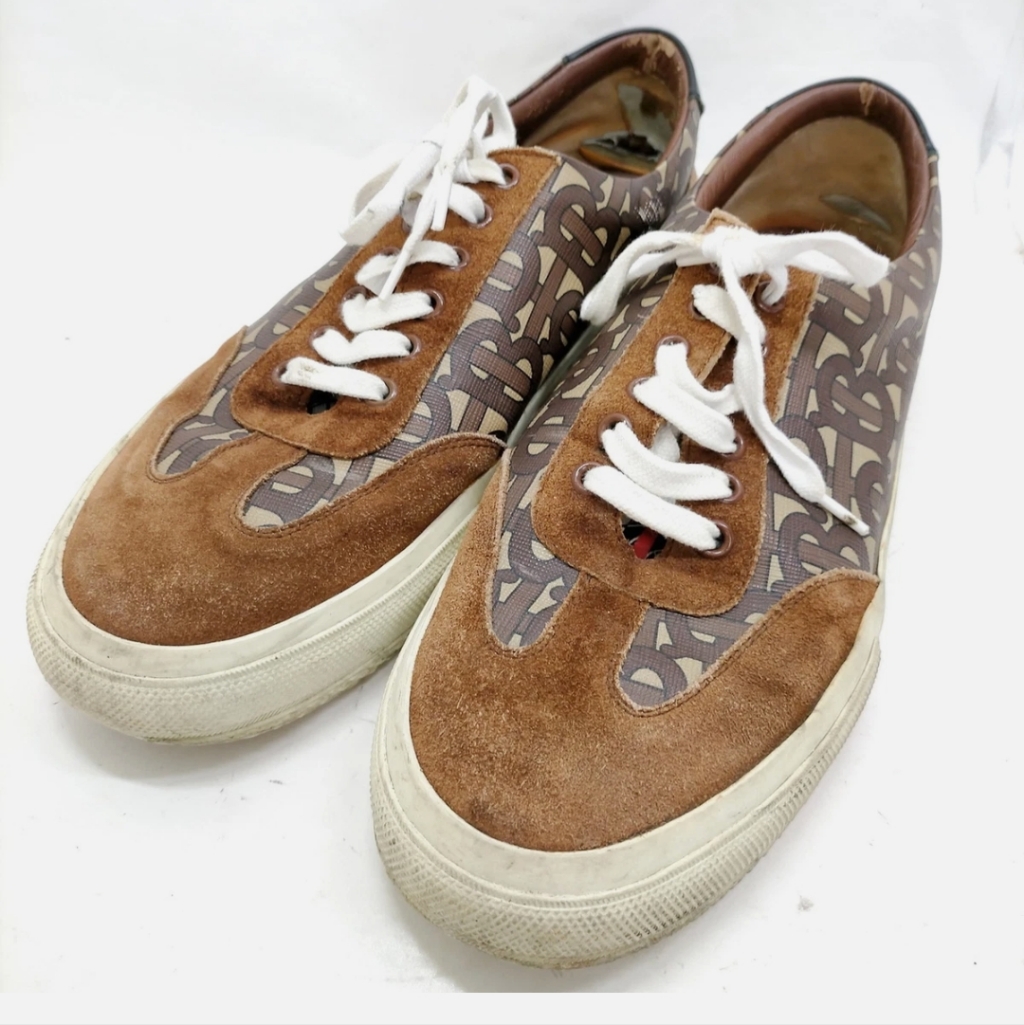 Burberrys London Sneakers Men Browns Suede And White Casual Sneakers